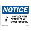 Signmission OSHA Notice, 3.5" Height, Contact With Sprinkler Will Sign With Symbol, 5" X 3.5", Landscape OS-NS-D-35-L-10802